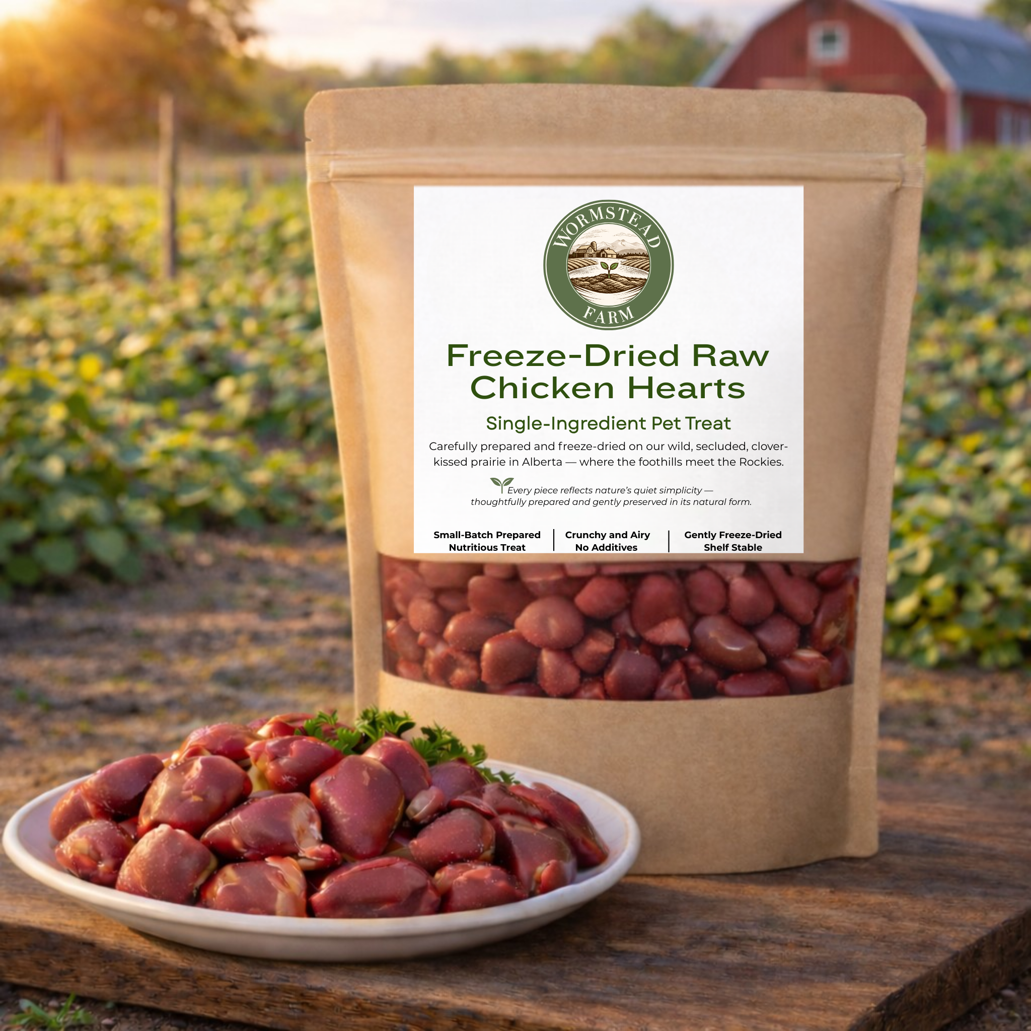 Chicken Hearts Freeze - Dried 40g - Wormstead Farm