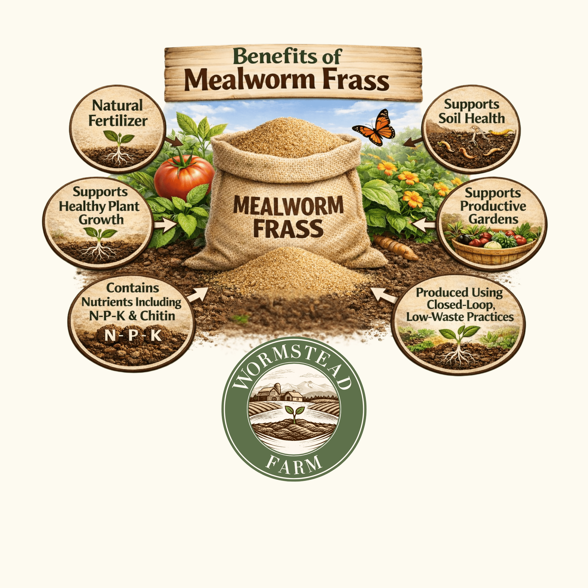 Mealworm Frass 16oz/1lb - Wormstead Farm